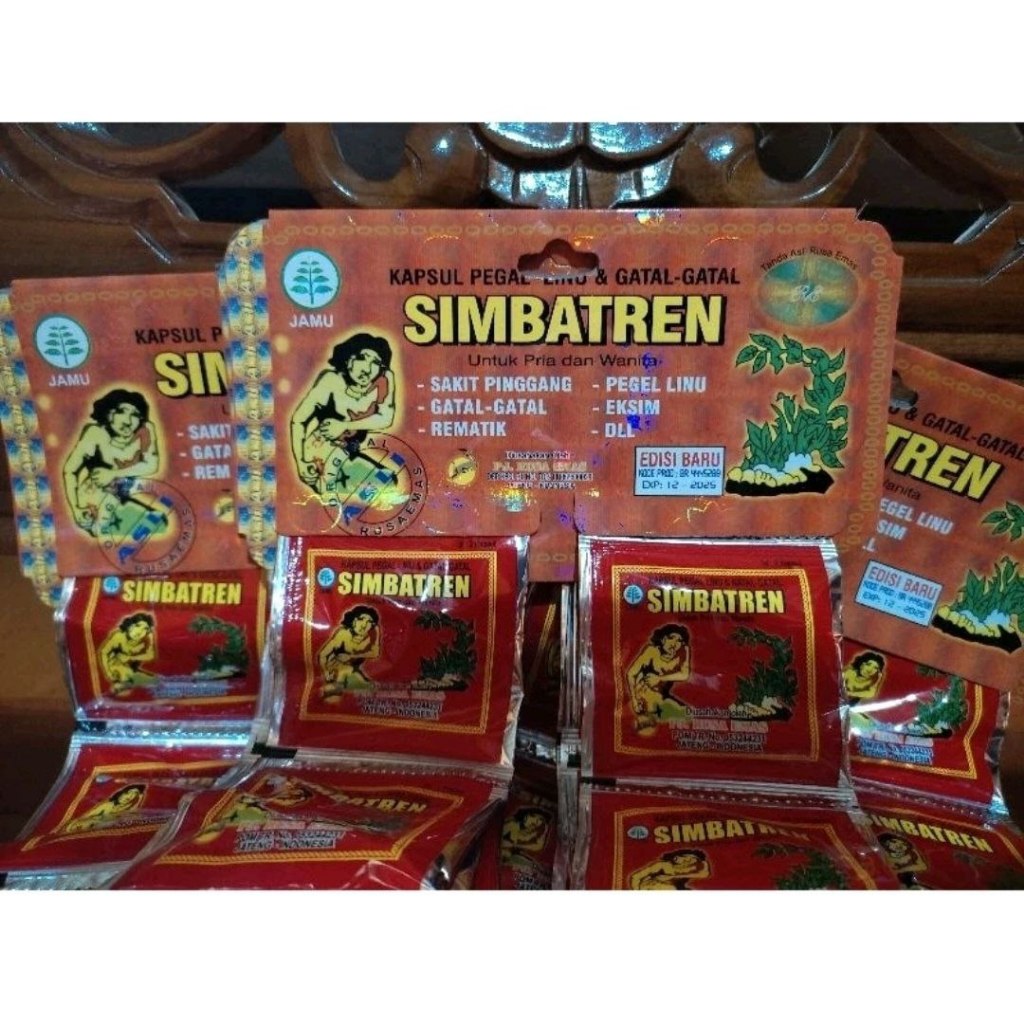 

[Murah lebay] SIMBATREN KAPSUL HERBAL SERBAGUNA || Harga Grosir uk Nyeri tulang, pegelinu, gatal dll