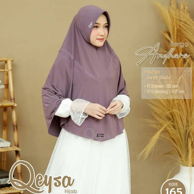 Bergo Andara By Qeysa Hijab /original by Qeysa Hijab /Jilbab jumbo/Bergo jumbo /Jilbab grosiran/ oot