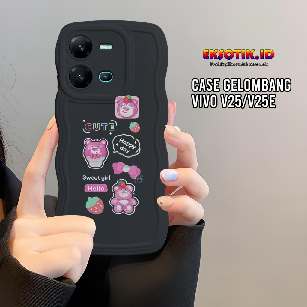 Case Vivo V25 / V25E Gelombang - Casing Vivo V25 / V25E  - Silikon Vivo V25 / V25E  - Softcase Vivo 