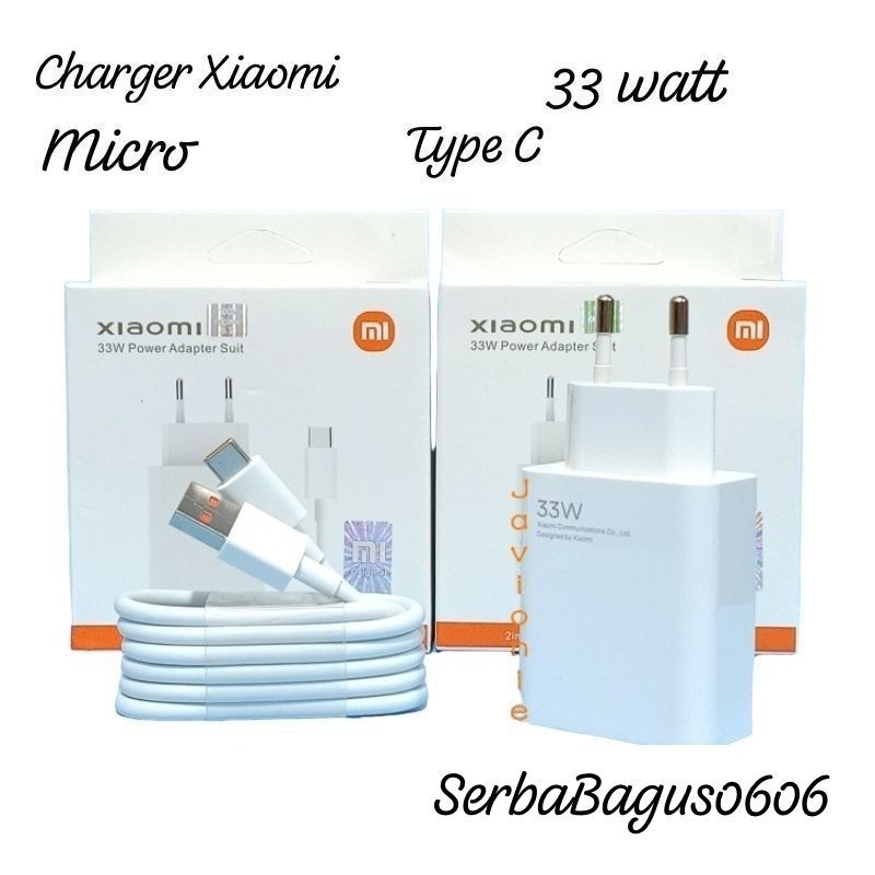 Xiaomi Charger Xiaomi Fast Chargingnya  Xiaomi TYPE C Charger Xiaomi 33 Watt Original
