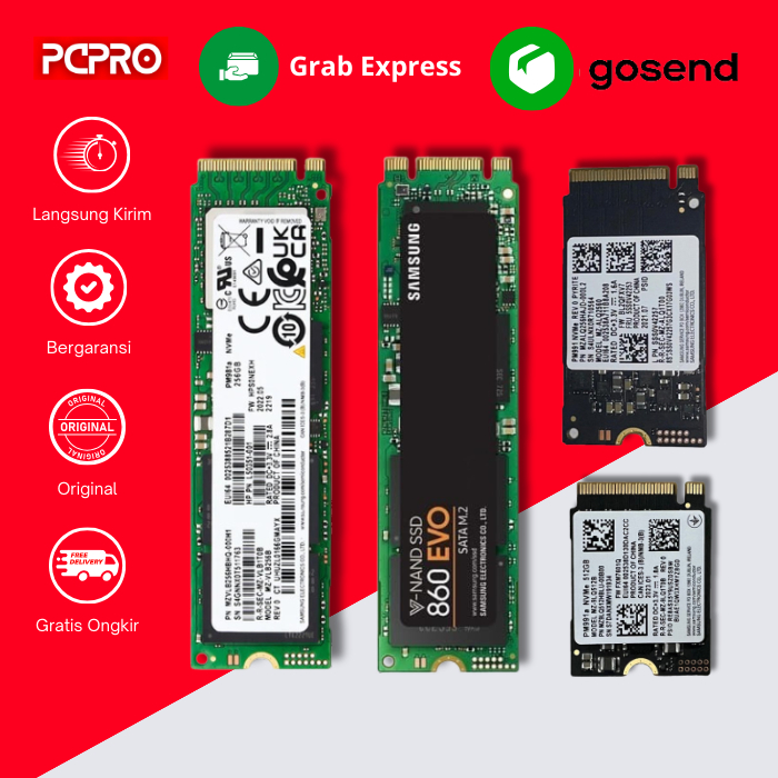 SSD SAMSUNG 512GB NVME 2280 SSD 256GB M.2 SSD SAMSUNG 256GB NVME 2280 Bergaransi