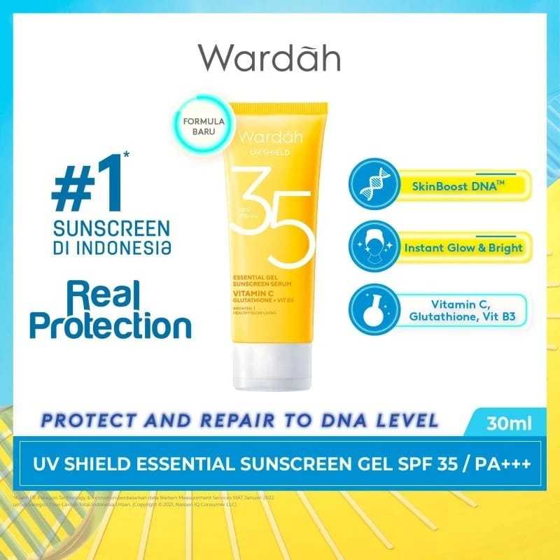 Wardah UV Shield Essential Sunscreen Gel SPF 35 PA+++ 40ml-wardah sunscream-sun cream