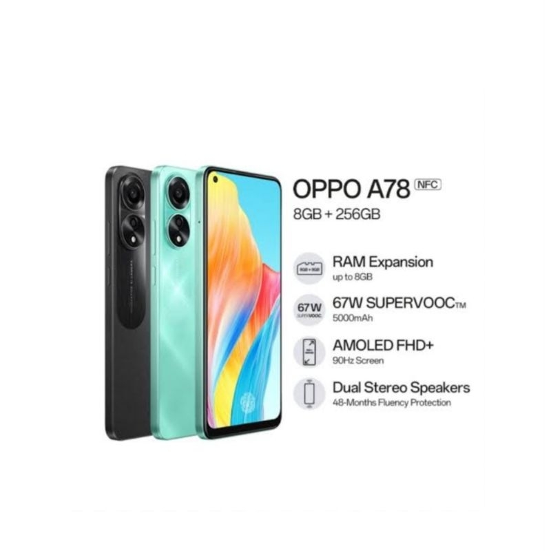 HP OPPO A78 4G 8/256 GB - OPPO A 78 4G RAM 8GB ROM 256GB GARANSI RESMI