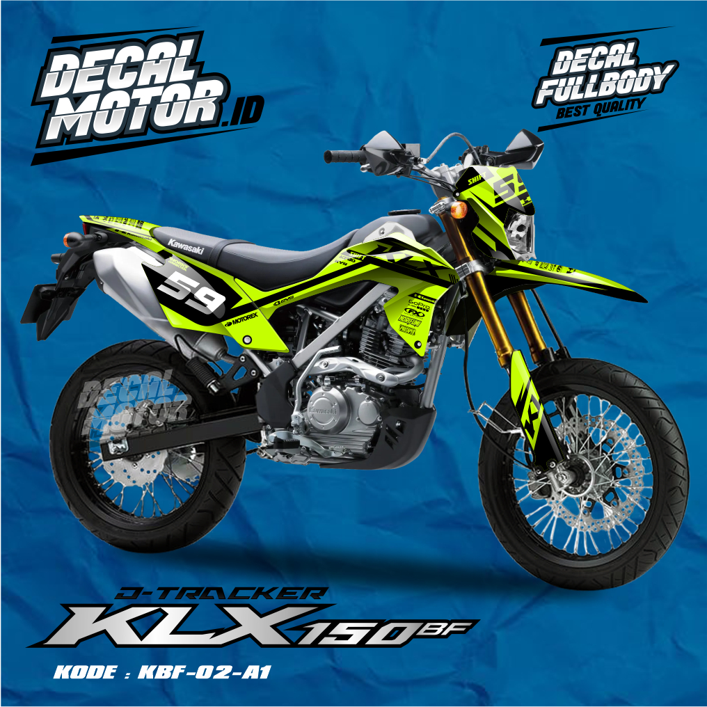Decal KLX BF Hijau Simple Full Body Decal Stiker KLX 150 BF - KBF02