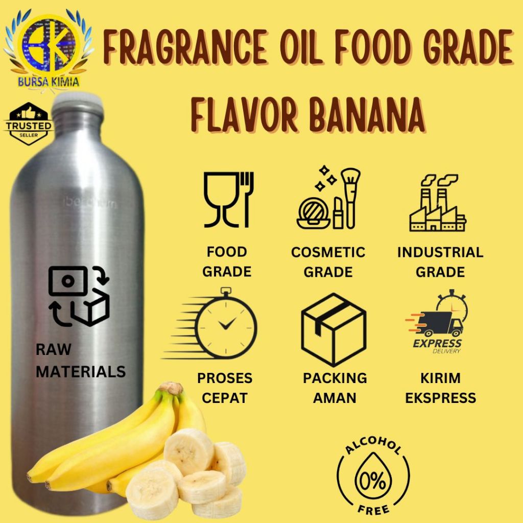 Fragrance Oil Food Grade Flavour Banana 100ml / Essence Oil Liqud Banana Cosmetics Grade, Industrial