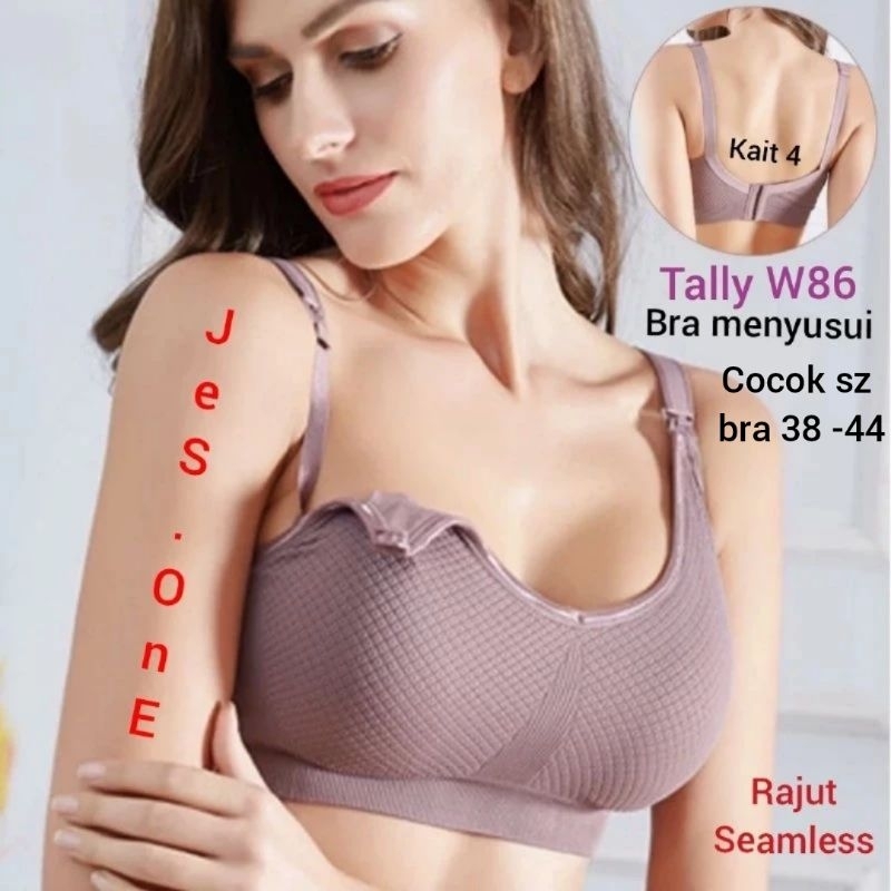 TALLY W86 Bra Menyusui Seamless Bra Nursing Busa Tipis Tanpa Kawat Rajut