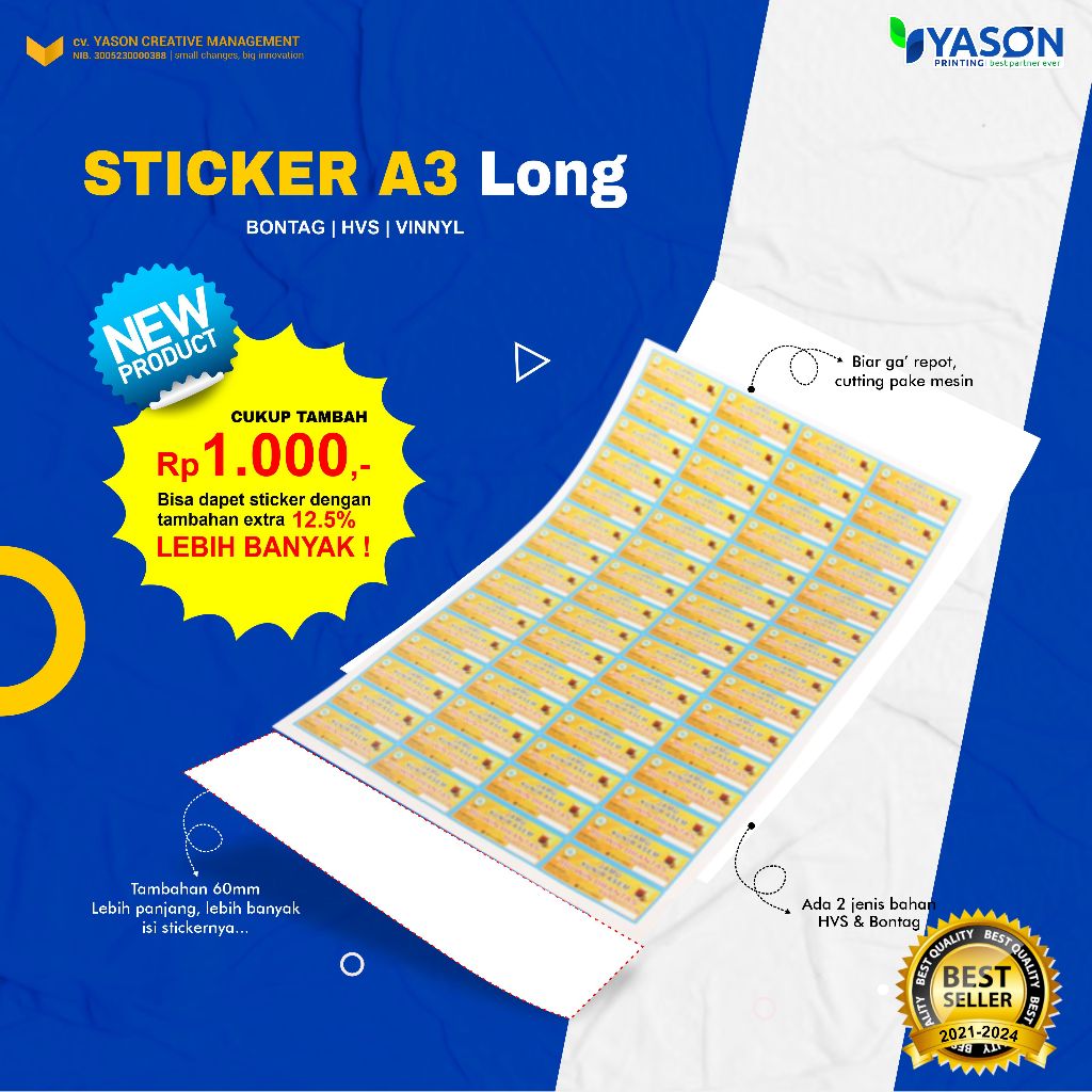 

STICKER HVS, BONTAK, CRAFT
