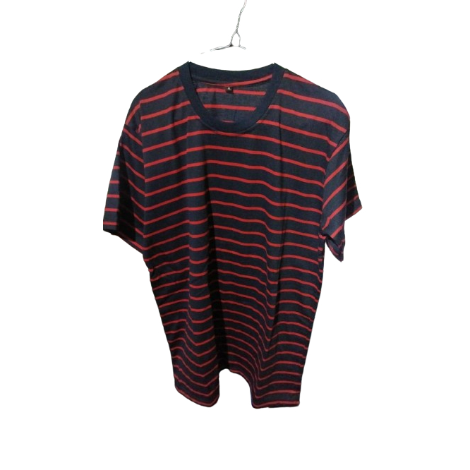 KAOS STRIPE GARIS-GARIS LENGAN PENDEK BELANG SALUR PRIA DAN WANITA