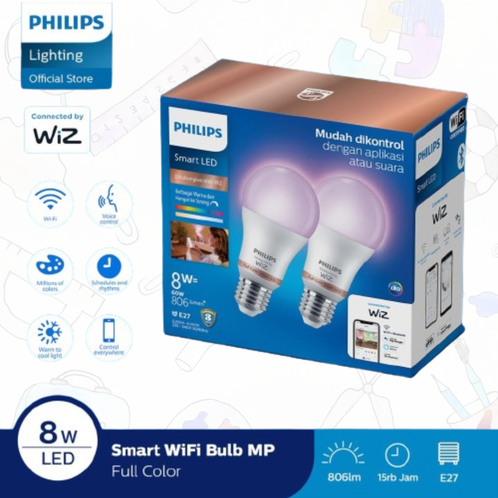 Lampu Philips Lampu Smart Wifi LED Multipack 8W - Tunable Color (Warna)
