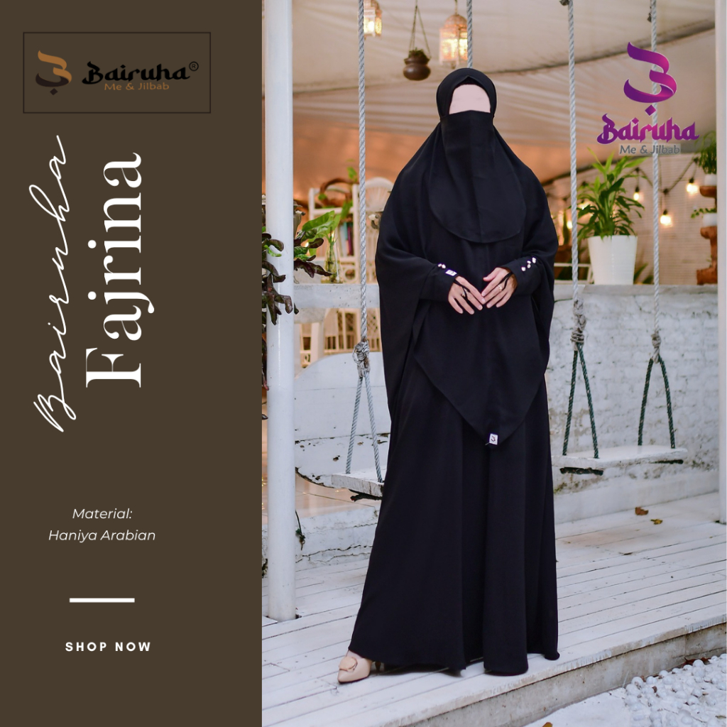Bairuha Gamis Syari Set Premium Fajrina - Bahan Haniya Arabian Premium I gamis syari I gamis syari t