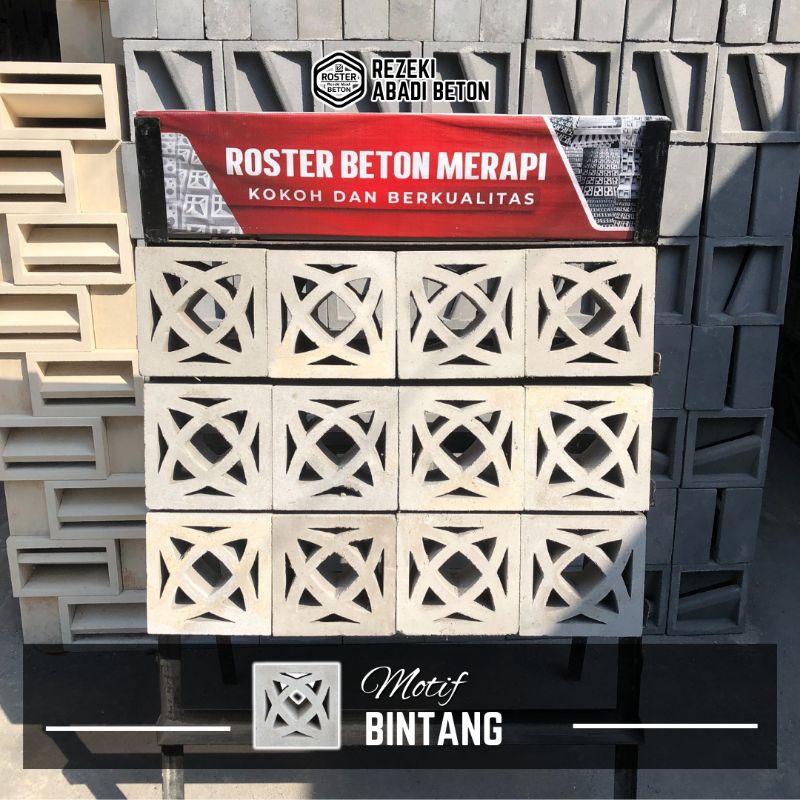 Roster Bintang | Roster Beton Minimalis Warna Abu-abu