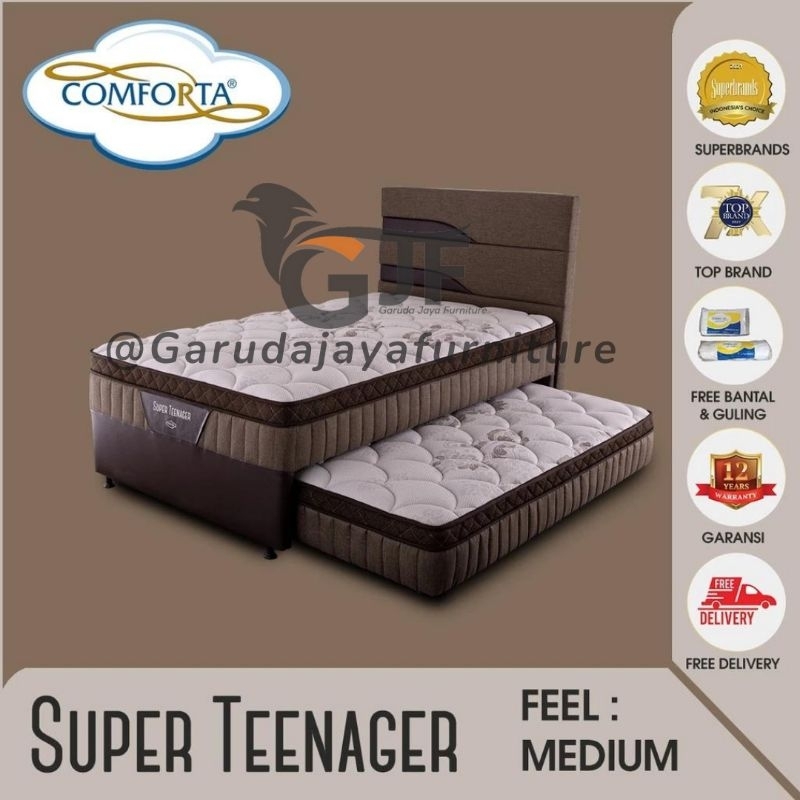 [SET] SPRING BED 2IN1 MERK COMFORTA TYPE SUPER TEENAGER/ 2 in 1/ BED SORONG ANAK