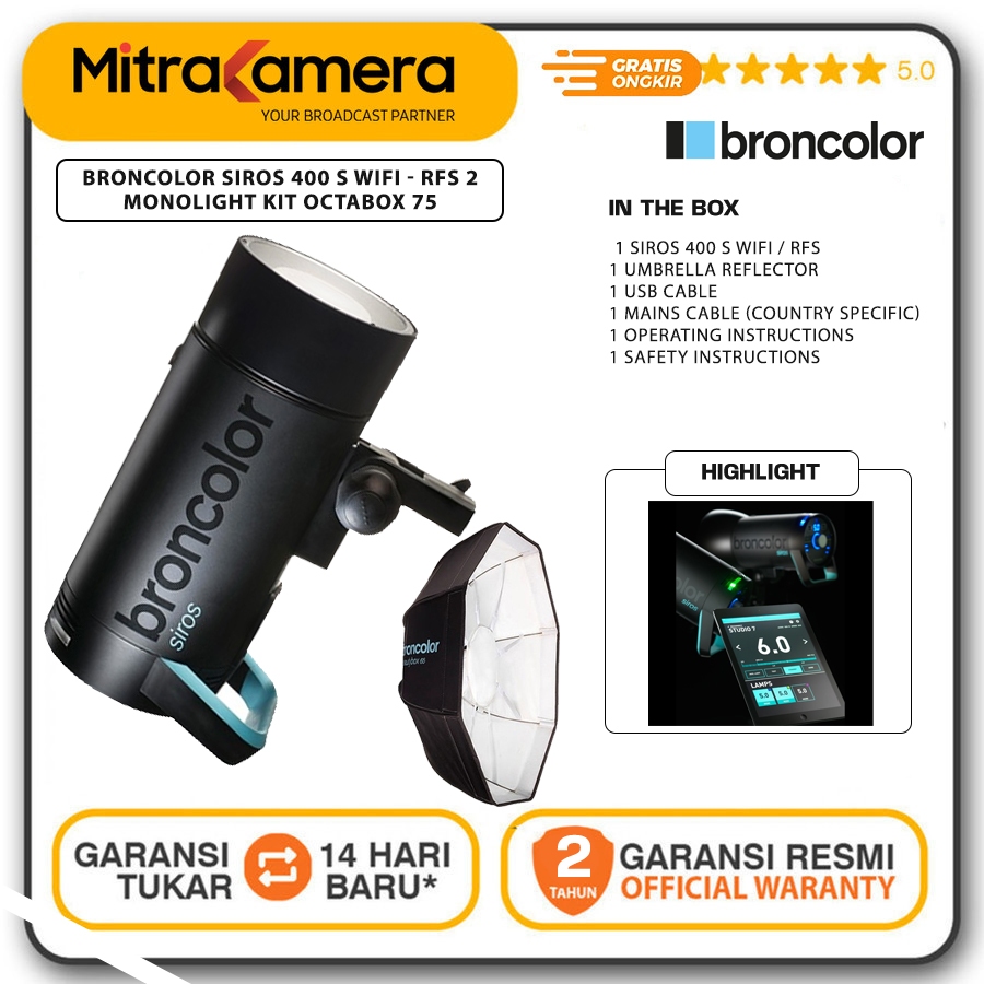 Broncolor Siros 400 S WiFi - RFS 2 Kit Octabox 75