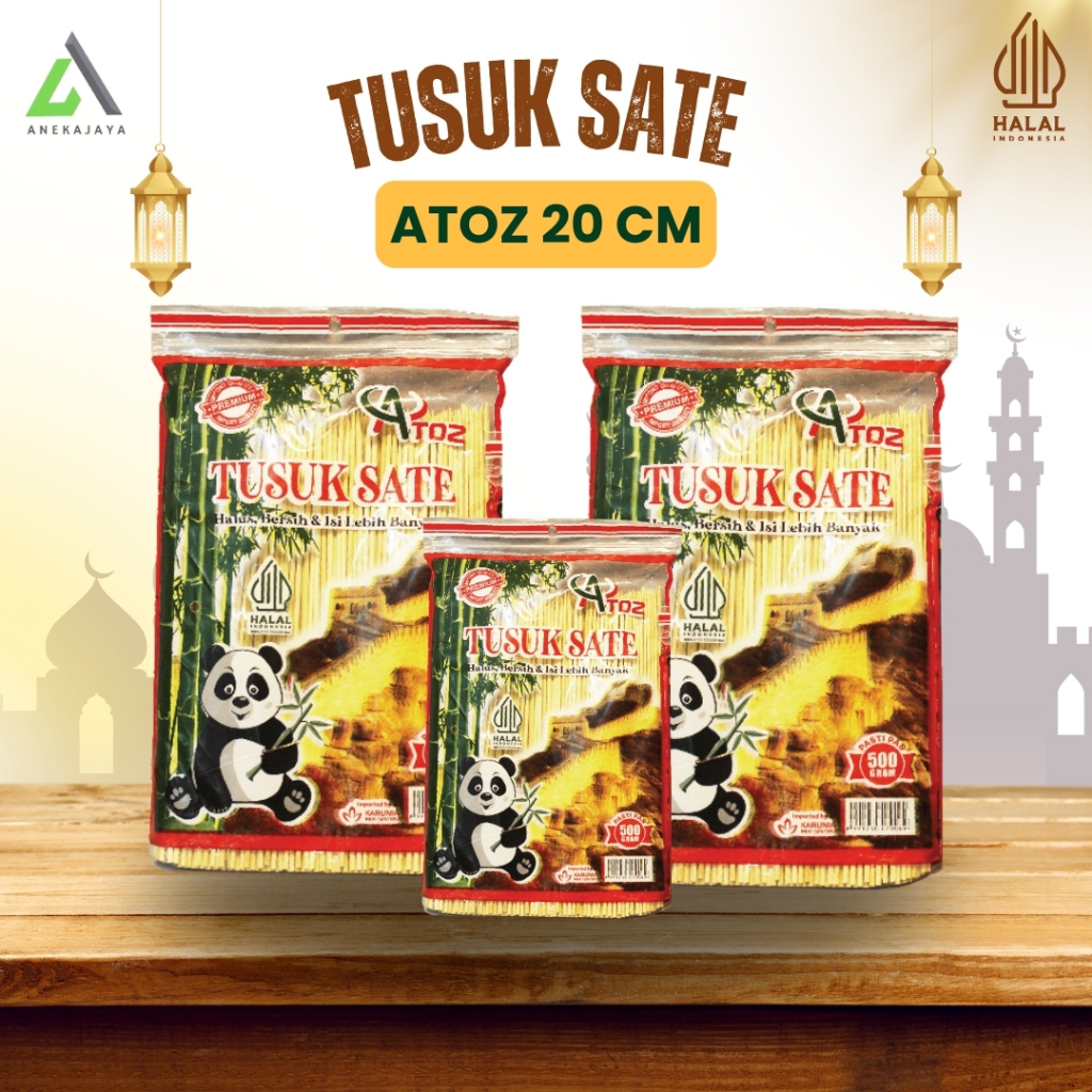 

Tusuk Sate 2.5 mm x 20 cm ATOZ isi 600 pcs/tusuk sate ayam/halus/es kul kul tusuk bambu/telor gulung