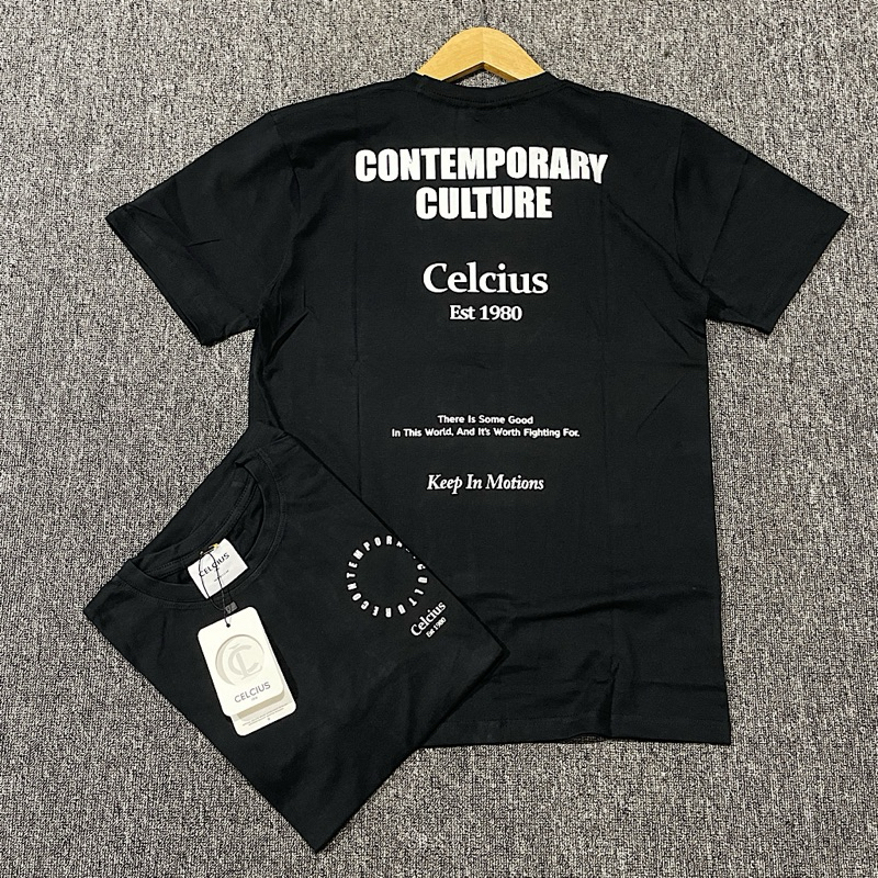 KAOS PRIA CELCIUS###i ORIGINAL BM HIGH QUALITY HITAM POLOS PRINT