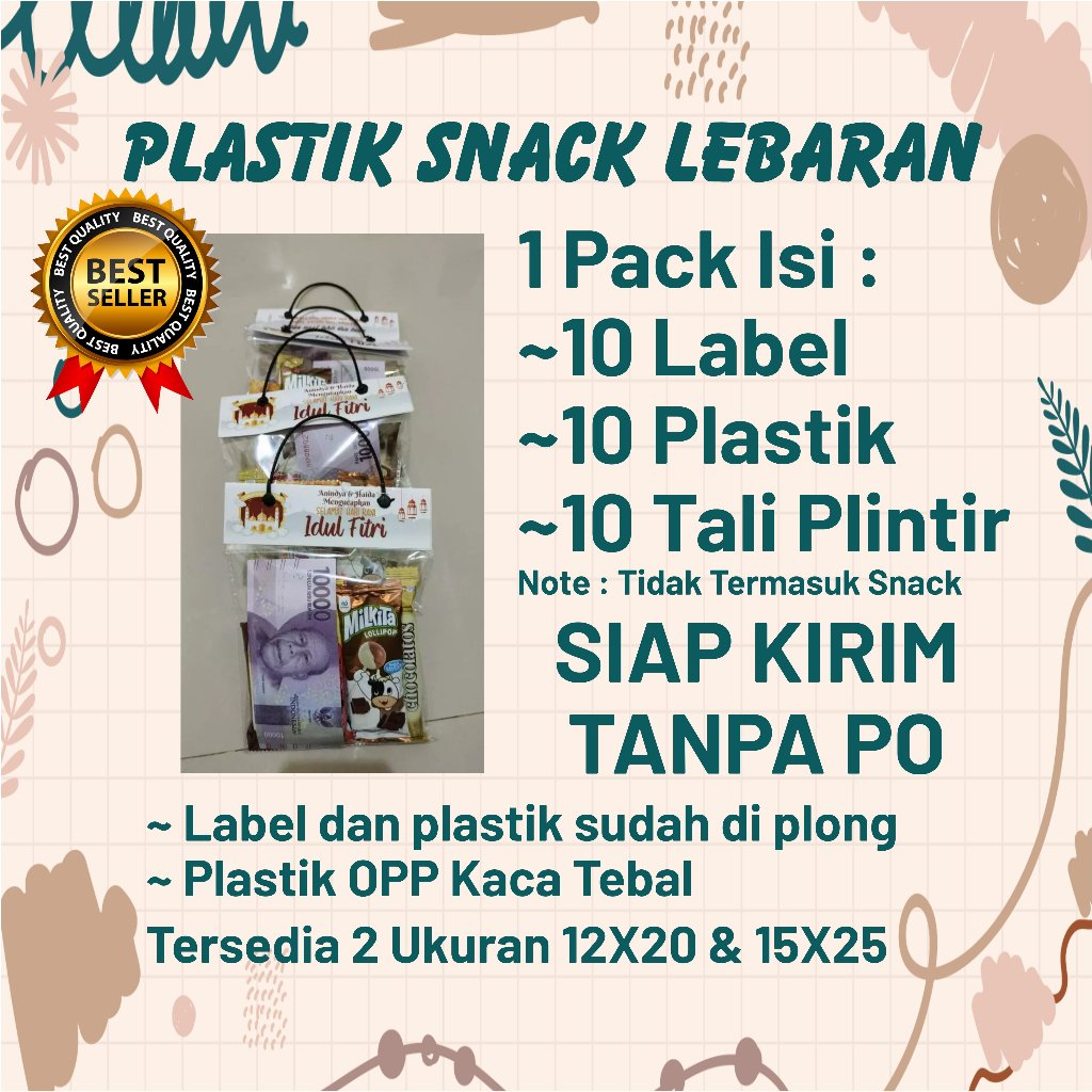[10pcs] Plastik Snack Lebaran / Tas Snack Idul Fitri / Plastik Angpao Lebaran