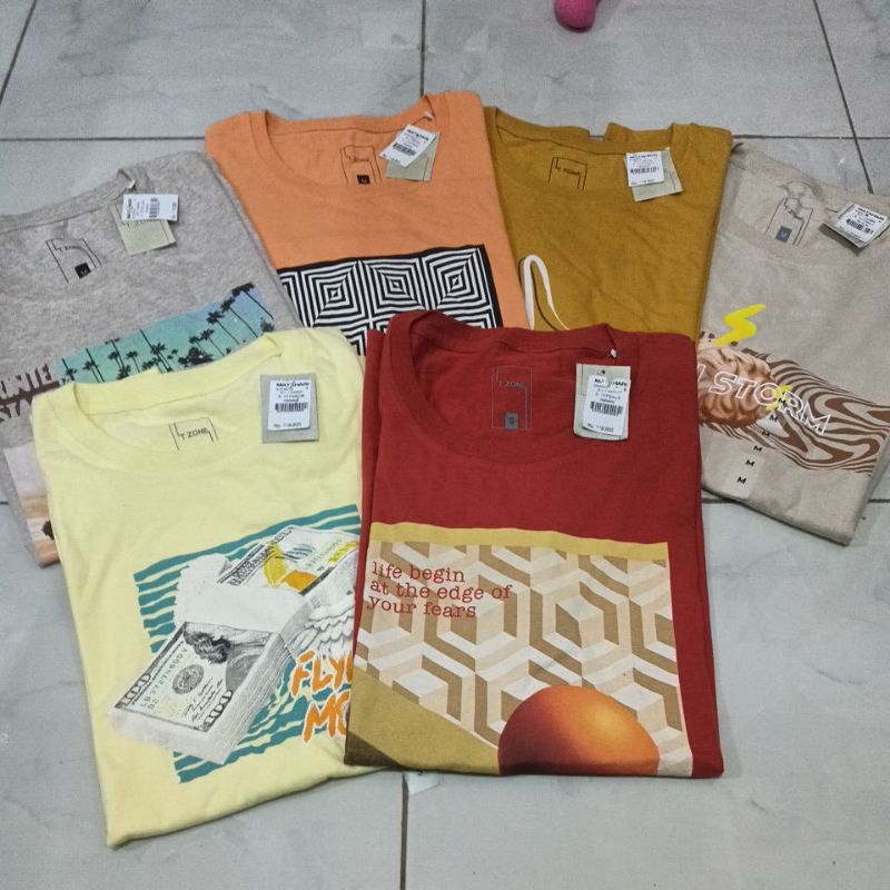 kaos lengan pendek pria T ZONE asli matahari keren kaos distro murah