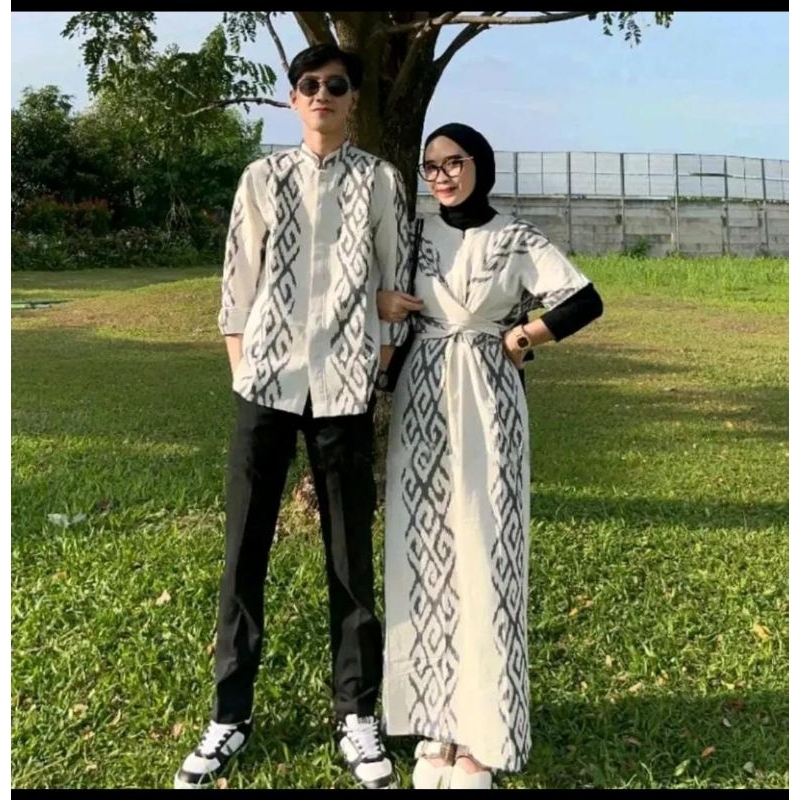 BAJU COUPLE DRESS TENUN CLARA MAXXY PASANGAN KONDANGAN LEBARAN PRAWEDING TENUN ETNIK