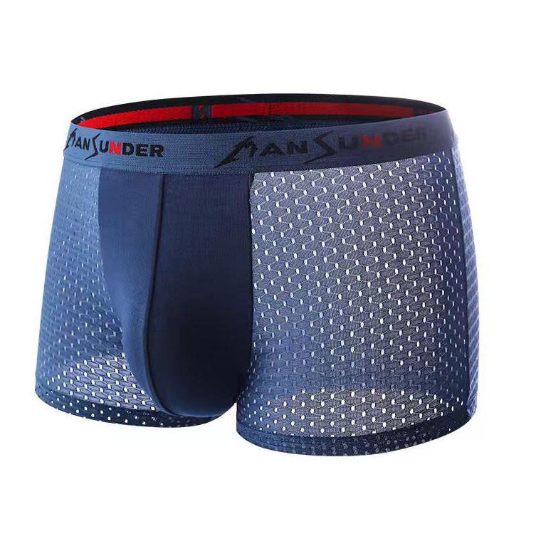 EBW519  HD Celana Dalam Pria Boxer Celana Dalam Pria Sutra Ukuran Pakaian Dalam Mesh HighEnd Bernapa