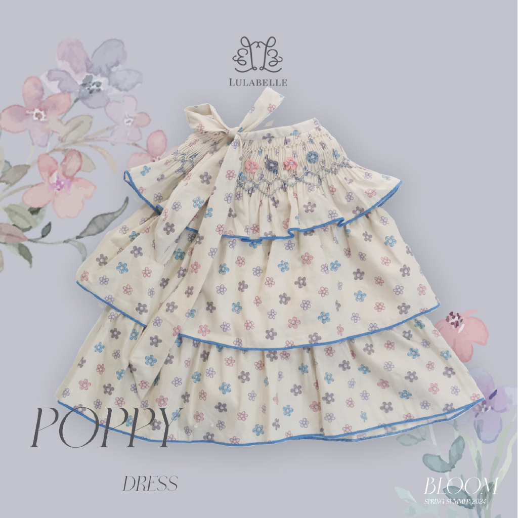 Lulabelle Spring 2024 - POPPY DRESS  - Hand Smocked and Embroidery