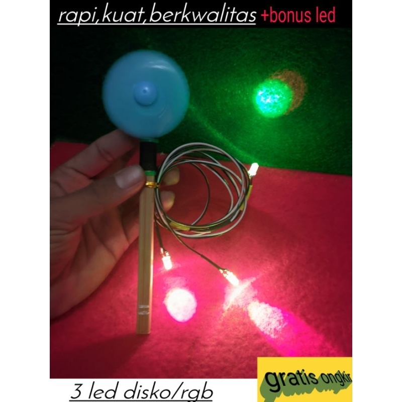 DINAMO LAMPU LAYANGAN RGB/DISKO 3LED 5MM(fullset)