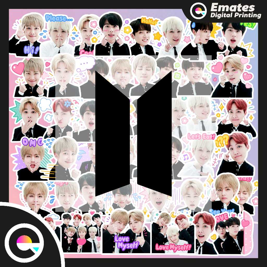 

[ISI 50 PCS] Stiker Sticker BTS Love Myself | Stiker Aesthetic Sticker Lucu Kpop