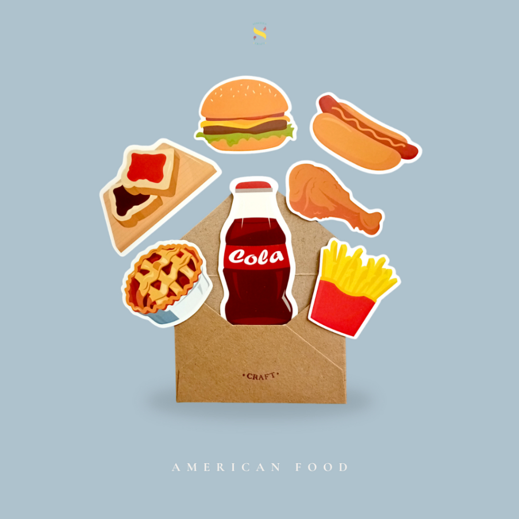 Stiker Aesthetic Journaling American Food Anti Air