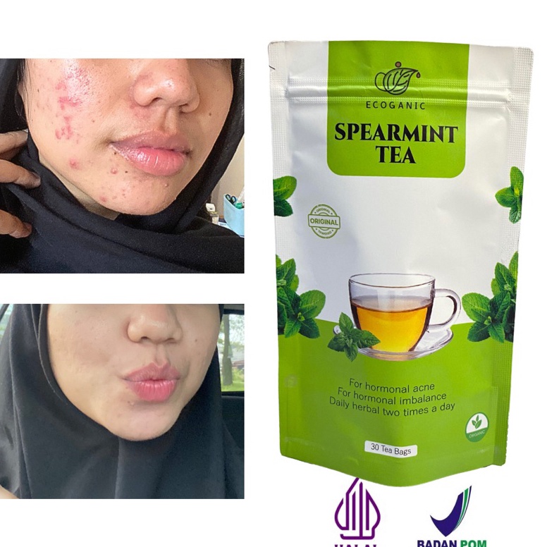 

QMM969 MURAH LEBAY Original Spearmint Tea BPOMPIRT Jerawat Hormonal Isi 3 Kantong