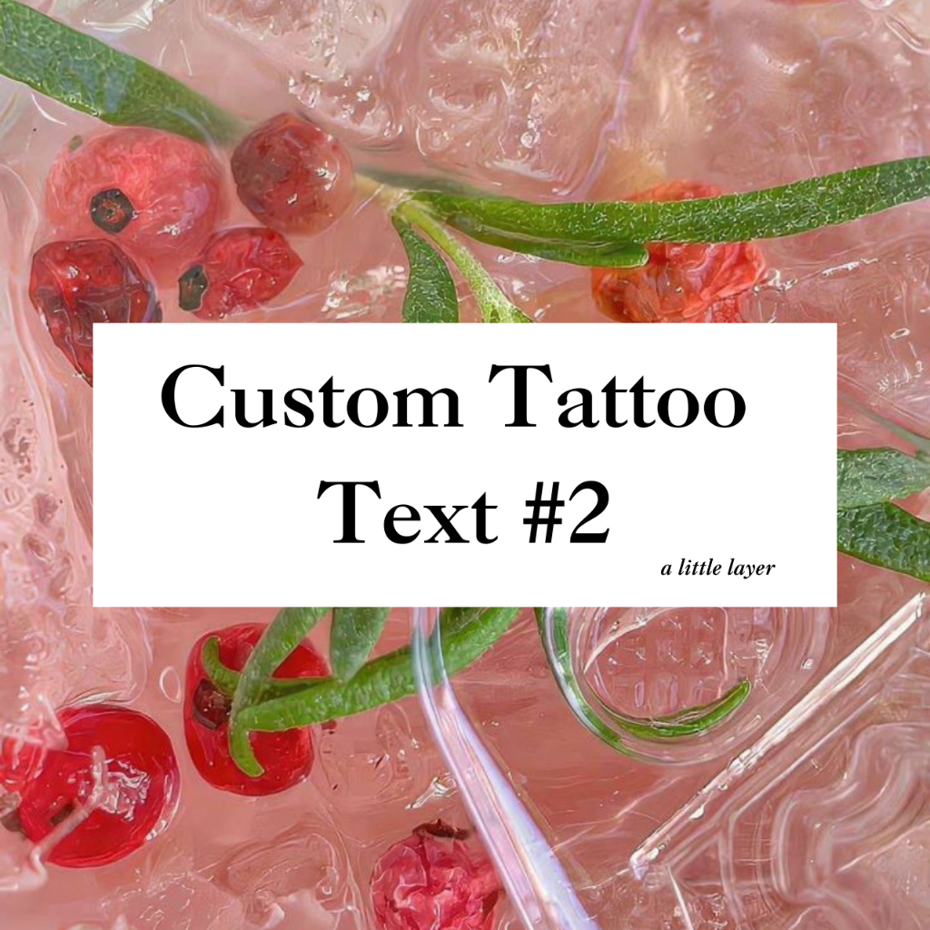 Custom Text Tattoo #2 Red/Black Tulisan text Tattoo Temporer Satuan custom tulisan korea angka huruf