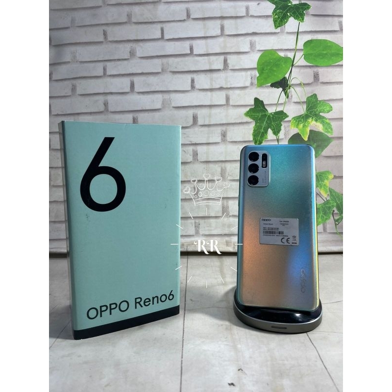 Oppo Reno 6 4G 8/128 GB Aurora Second Fullset Oem Box + Ori Charger ada sedikit jamur