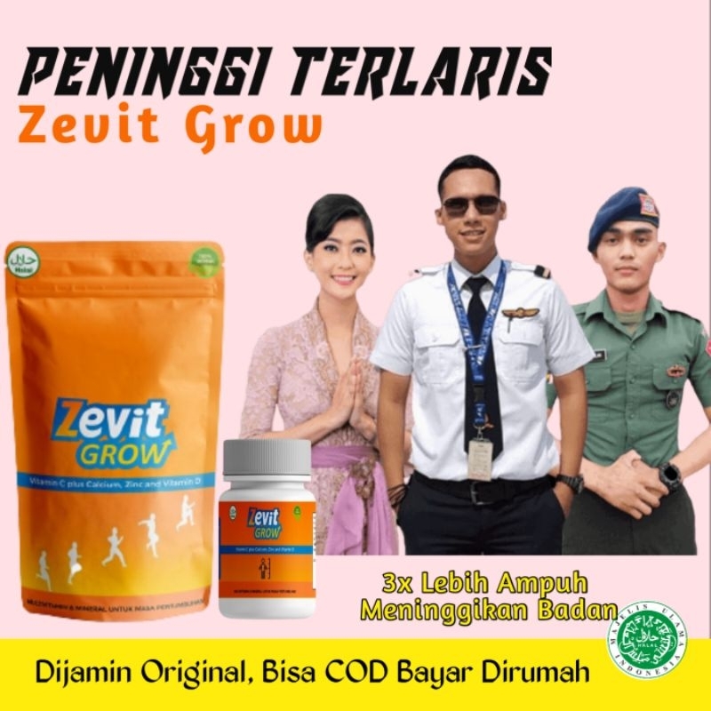 [TERLARIS] ZEVIT GROW PENINGGI BADAN OROGINAL 100% | KAPSUL DAN SUSU | PENAMBAH TINGGI BADAN TERBAIK