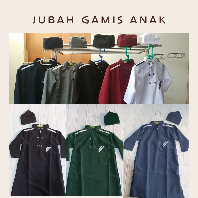 Jubah Gamis Muslim anak laki / Jubah Gamis Anak Laki Balita Batita sampai remaja / Gamis Anak Laki-L