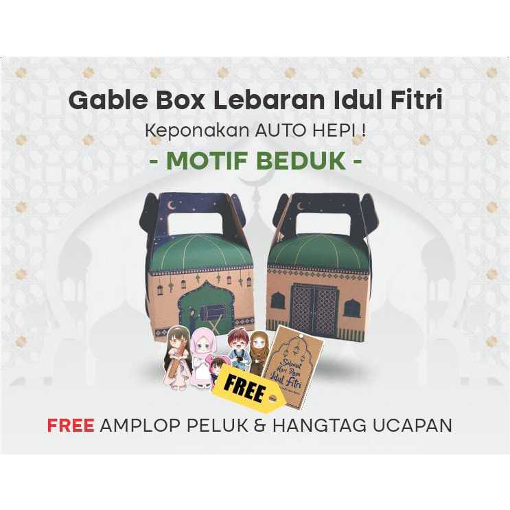 

Gable Box Lebaran Isi 20 Pcs Box Hampers Idul Fitri Parcel Hari Raya Free Amplop Peluk & Kartu Ucapan