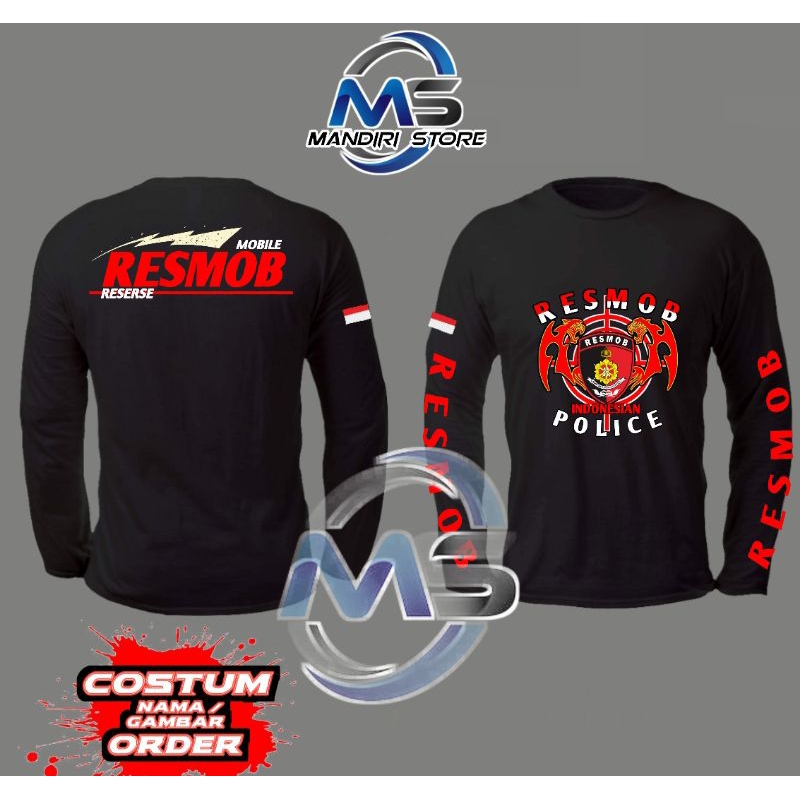 kaos resmob lengan panjang/reskrim baru/polisi