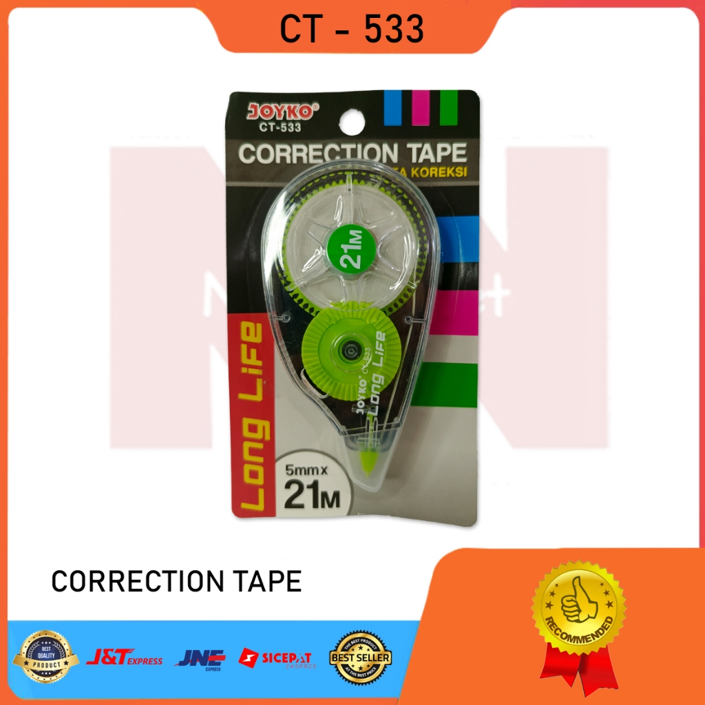 

CORRECTION TAPE JOYKO CT-533 TIPEX KERTAS TIPE X ALAT TULIS SEKOLAH & KANTOR STATIONERY STATIONARY PENGHAPUS PENA ROLL MINI