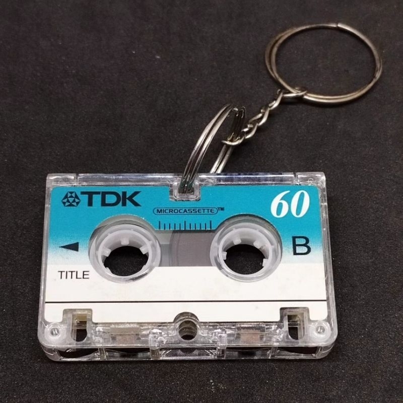 Gantungan kunci key chain tema kaset TDK