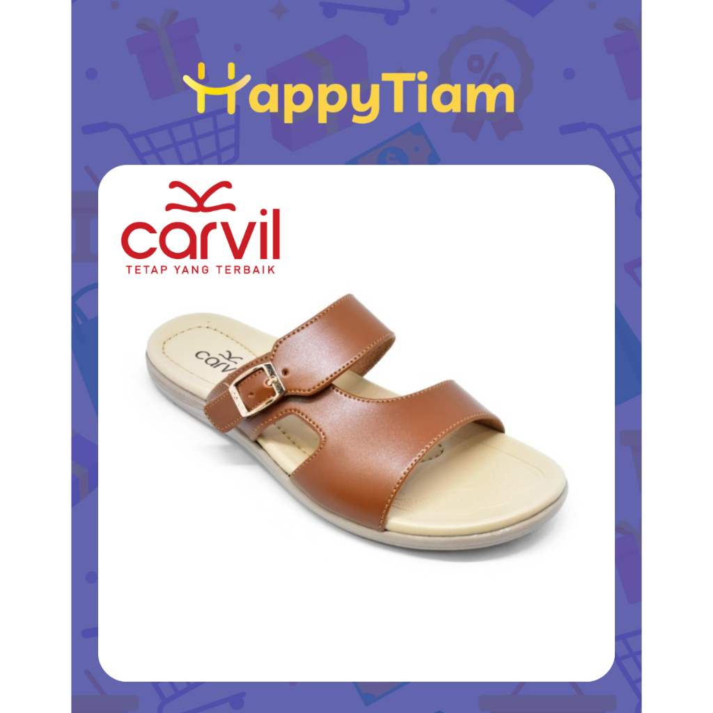 SANDAL WANITA CARVIL ASOKA 03 BROWN 36 - 40 ORIGINAL ~ SENDAL CEWEK WEDGES HEELS COKLAT HAK FANCY