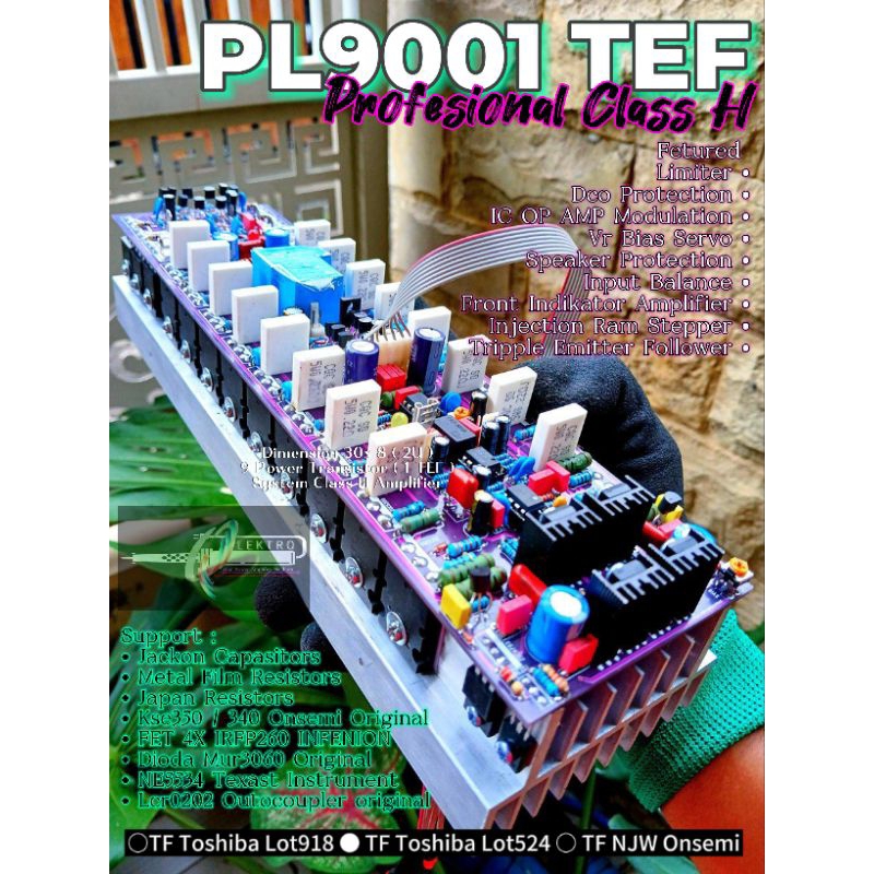 Fullset Driver Amp PL9001 Class H + TEF MODIF RACING | Profesional Class H Amplifier