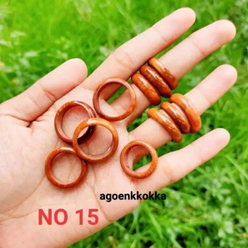 Cincin bulat polos coklat ukuran 15 kokka kaukah