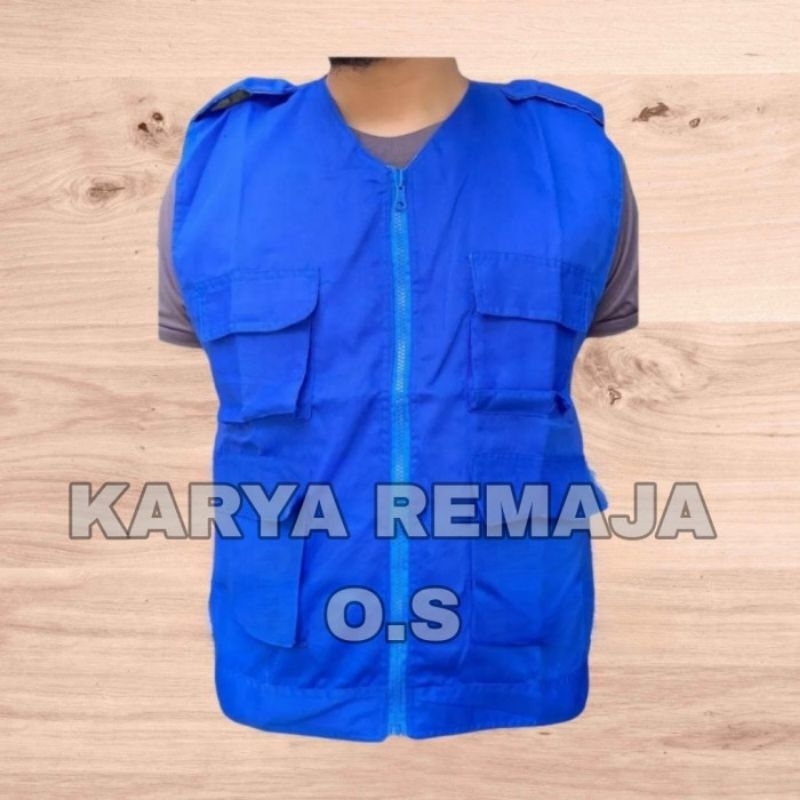 Rompi Polos Katun Rompi Proyek Rompi Lapangan Rompi BIRU BCA Parkir Rompi polos premium