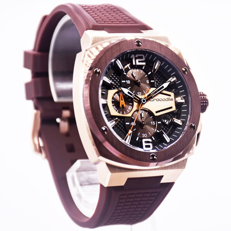 CROCODILE CM-047D34F Jam Tangan Pria Original-Coklat