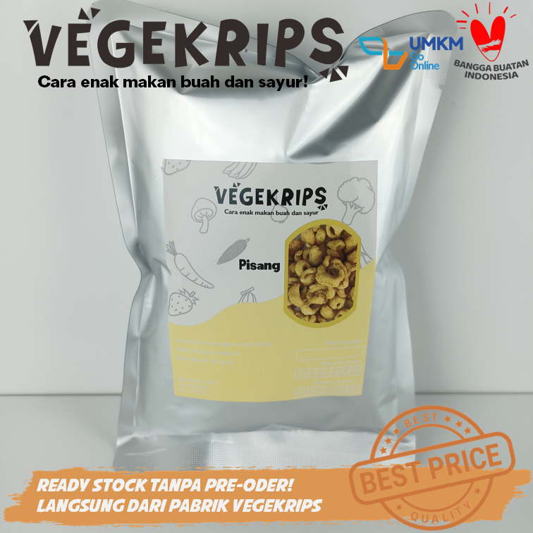 

Keripik Pisang 50 Gr Aluminium Foil VEGEKRIPS