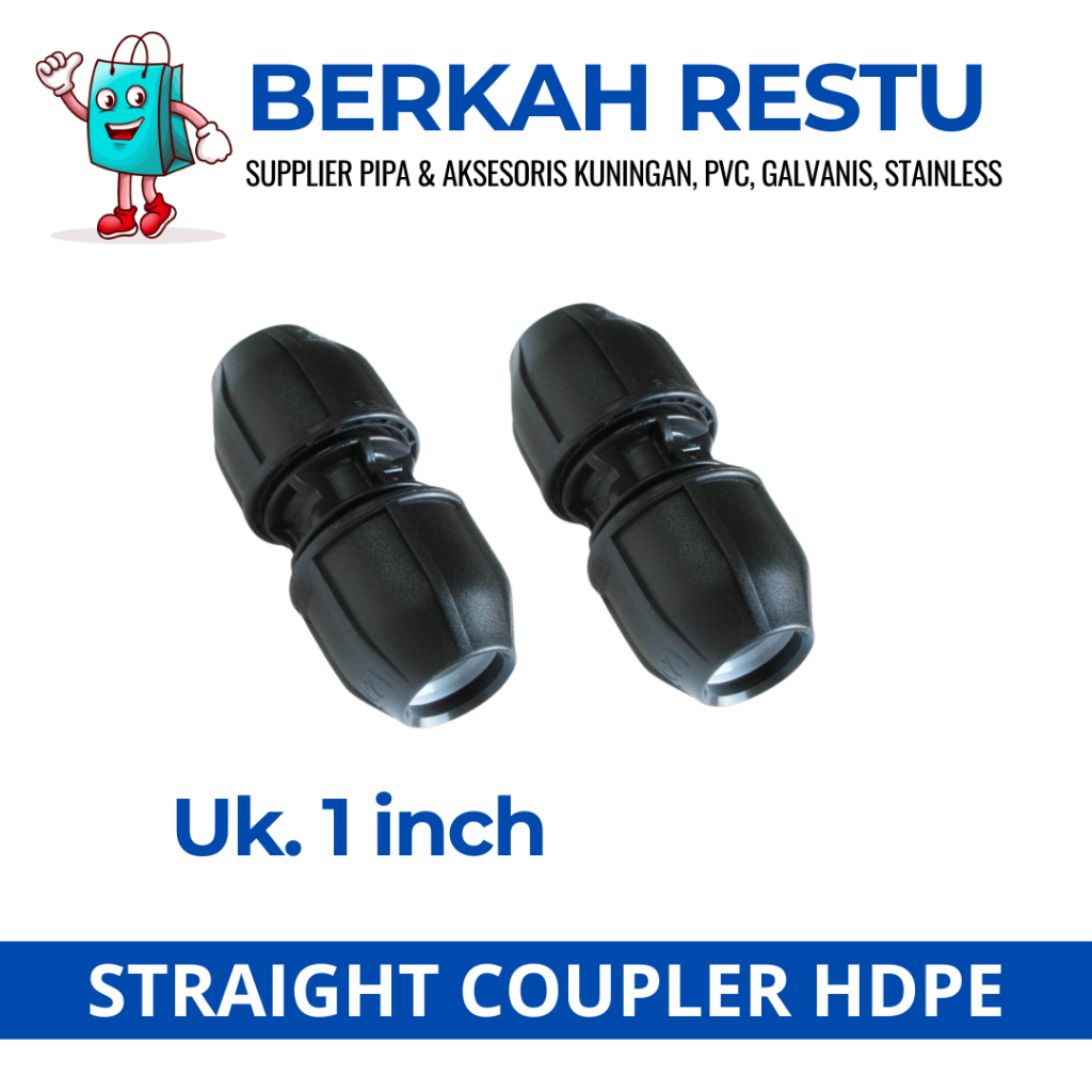 Straight Coupler Hdpe 1 Inch 32mm / Fitting Pipa Hdpe 1 Inch