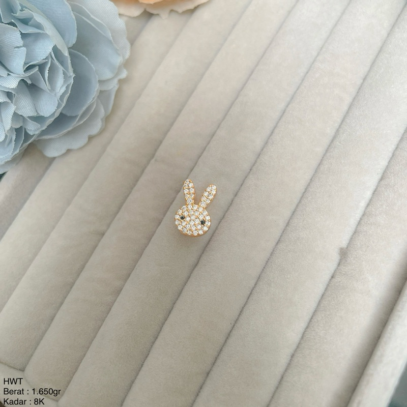 Perhiasan Charm Emas Mainan Gelang Tali Bunny HWT 8k/375