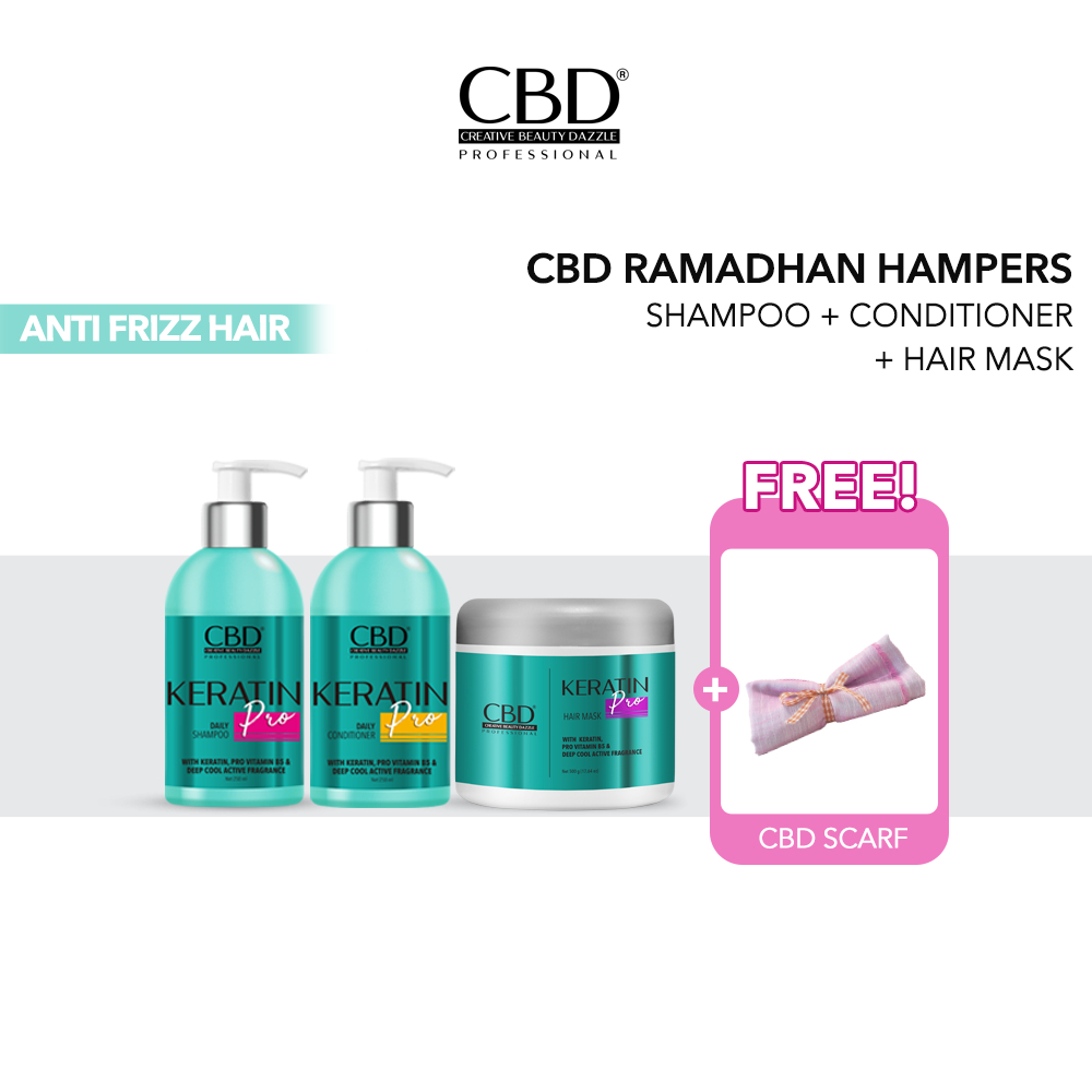 CBD DREAMY HAIR Package - Keratin Pro / Collagen Repair / Color Shield [FREE SCARF]