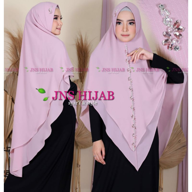 Terlaris Khimar Namira Payet Lurus Hijab Premium Jilbab Syari Jumbo Ceruty 2 Layer Jns Hijab