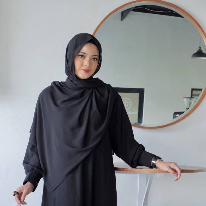 LINIIABAYA || IFFAH ABAYA || ABAYA DRESS SIMPLE POLOS || GAMIS ABAYA WUDHU FRIENDLY
