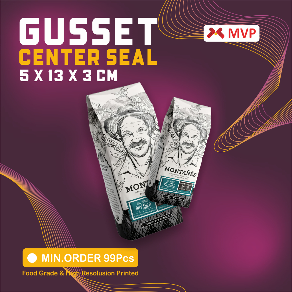 

KEMASAN MAKANAN GUSSET CENTER SEAL - 5x13X3cm