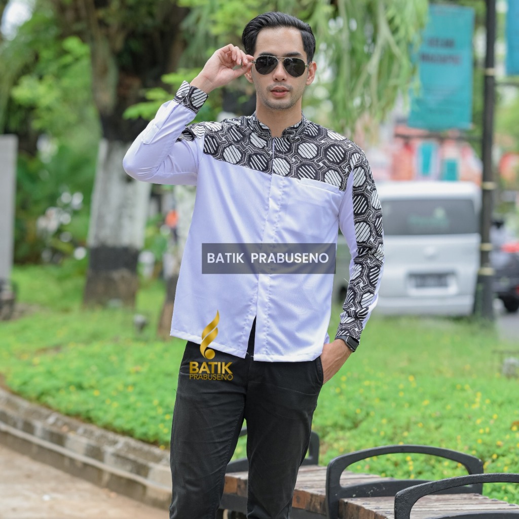 DAFFI KEMEJA KOKO BATIK PRIA LENGAN PANJANG KAIN ATASAN COUPLE BAJU COWO COWOK JUMBO MODERN PREMIUM