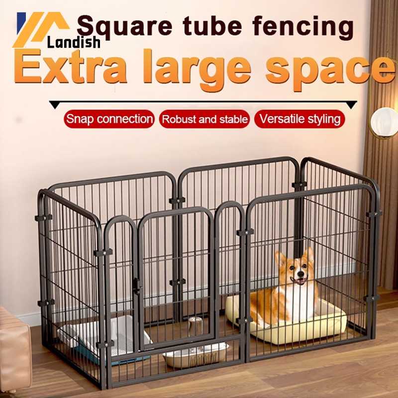 Kandang Hewan Pagar Besi Large Size Pet Cage Anjing Kucing Kandang Pagar Portable Indoor Outdoor Pag